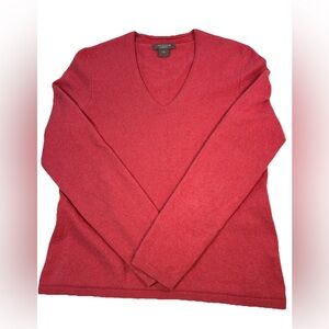 Ann Taylor Blush Pink Cashmere Sweater Women’s L - V Neck